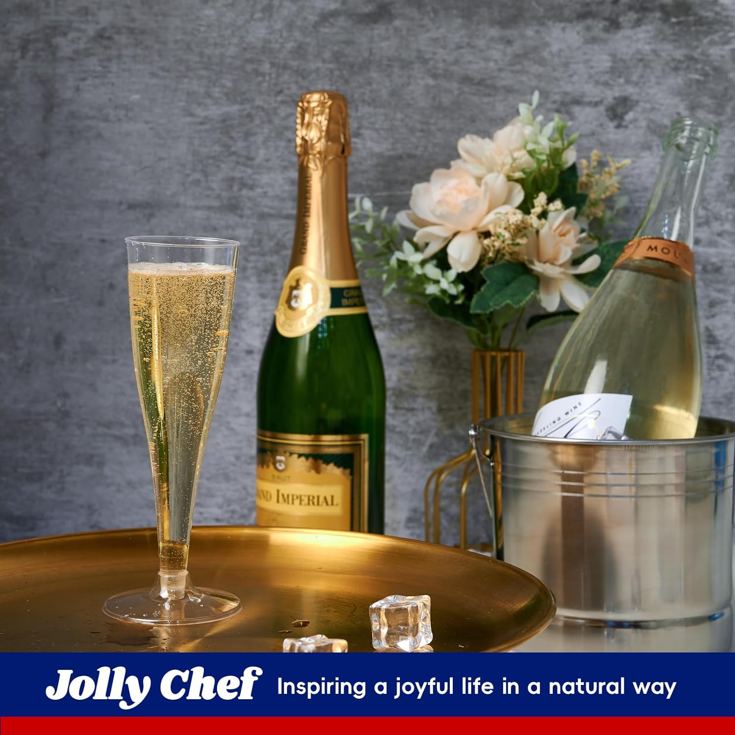 Thumbnail 5 de JOLLY CHEF 100 Pack Plastic Champagne Flutes with 4.5 oz Capacity