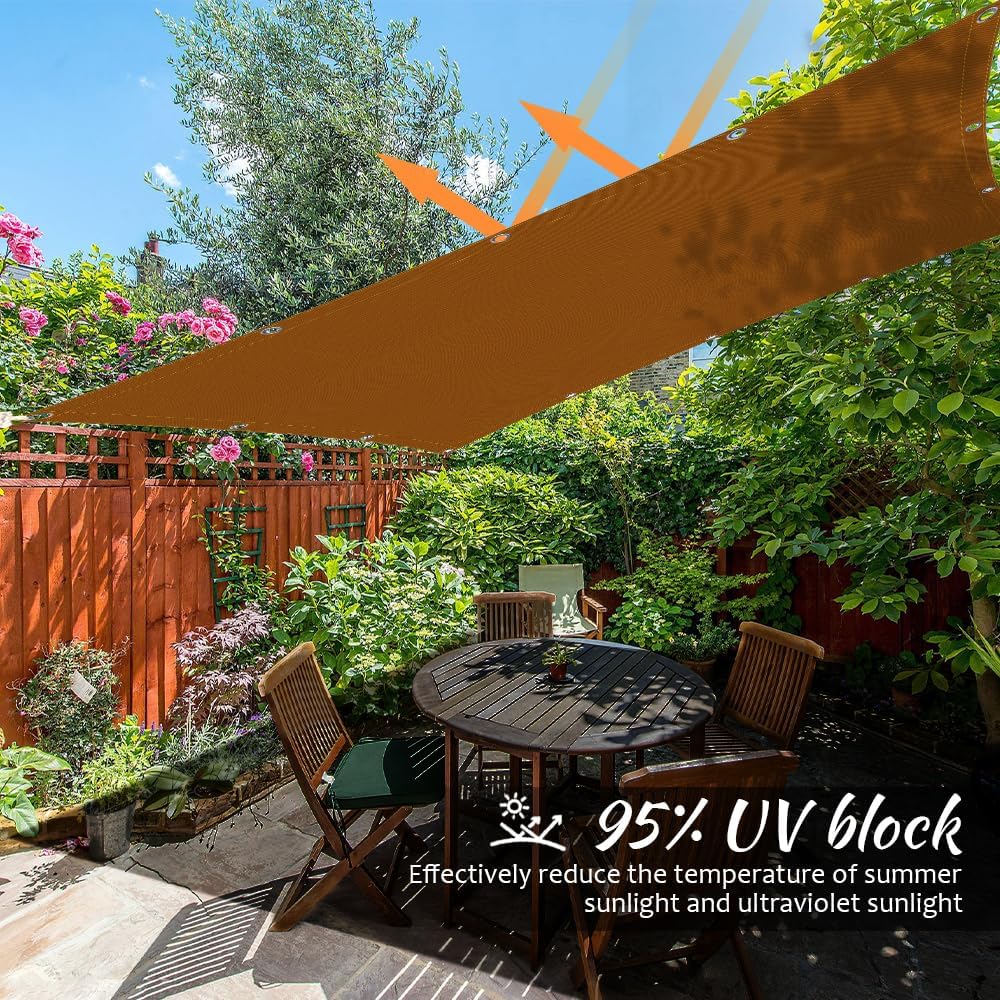 Thumbnail 1 de Oneshlee Voile d’ombrage rectangulaire imperméable 4 × 5 m gris clair – protection UV 95% avec œillets