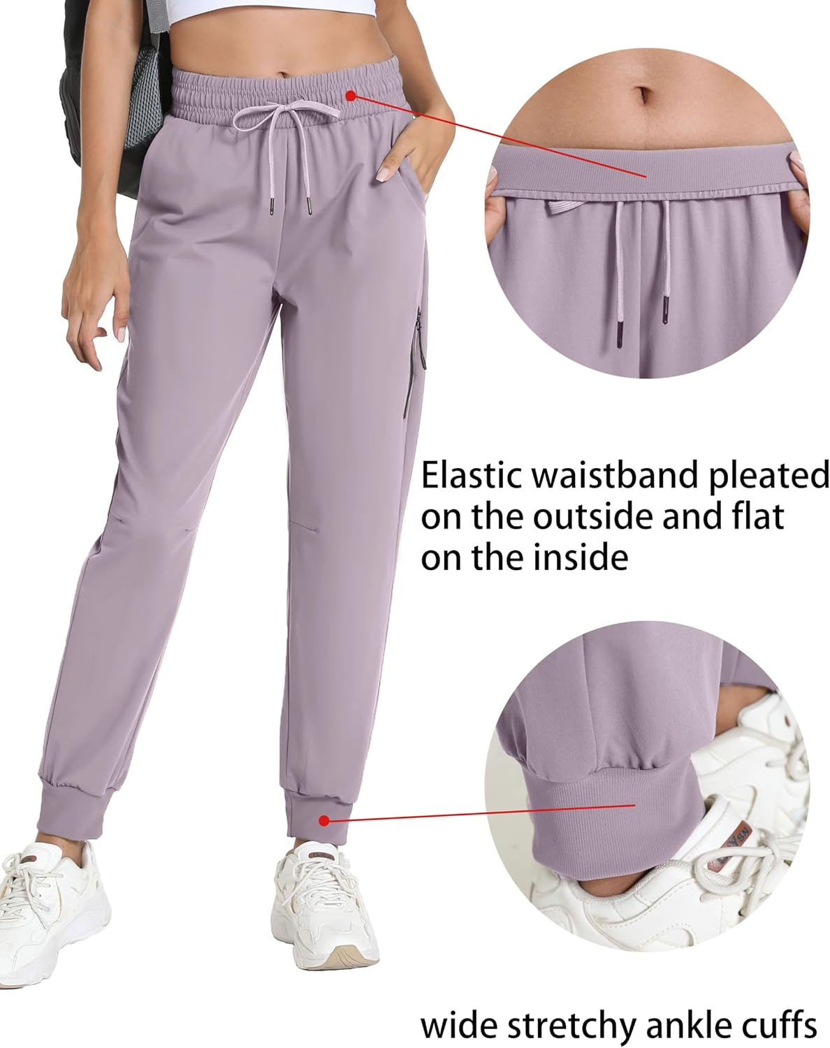 Detalle 2 de XINGPAOZHE Women's Hiking Joggers, Lightweight