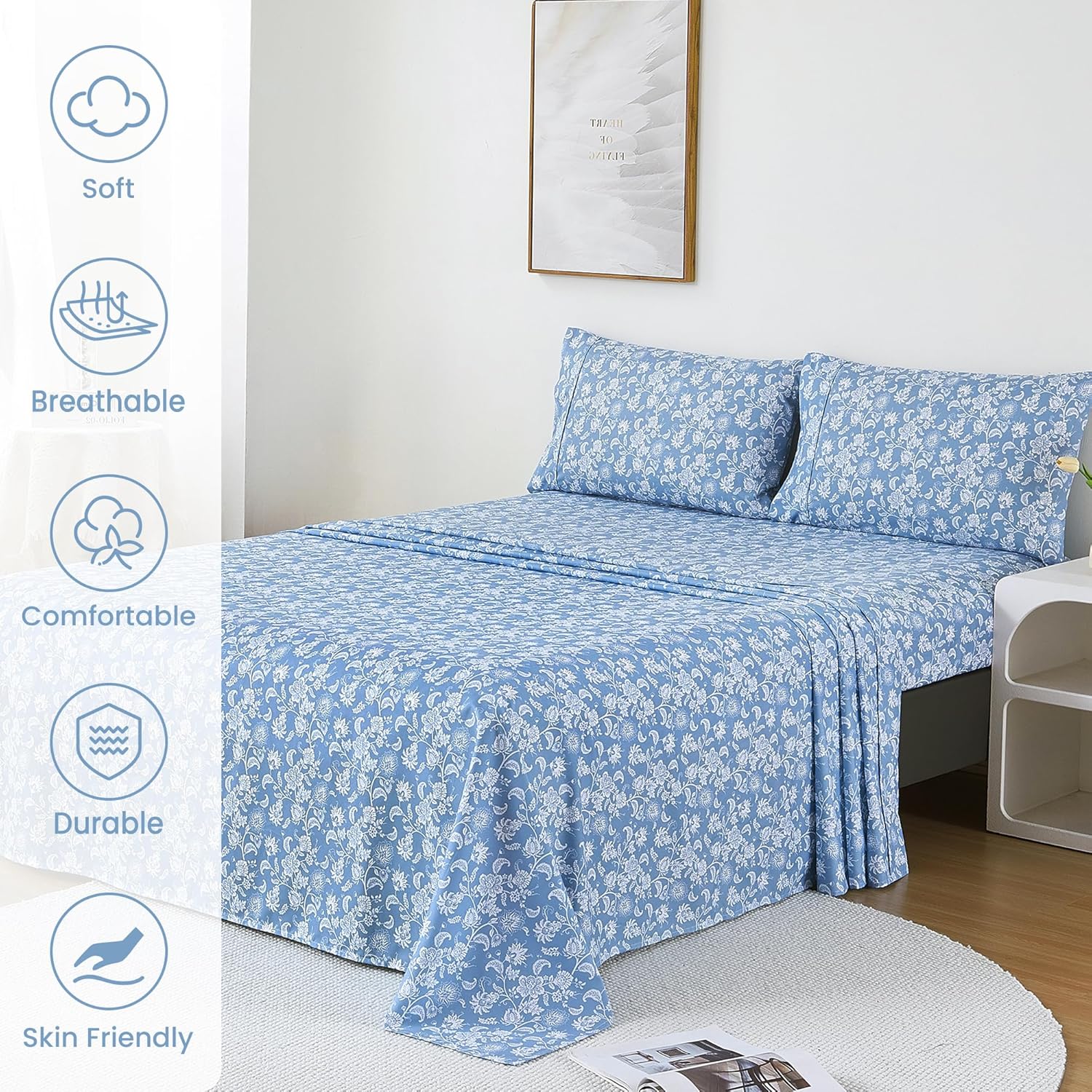 Detalle de Mooreeke Queen Sheet Set, Microfiber