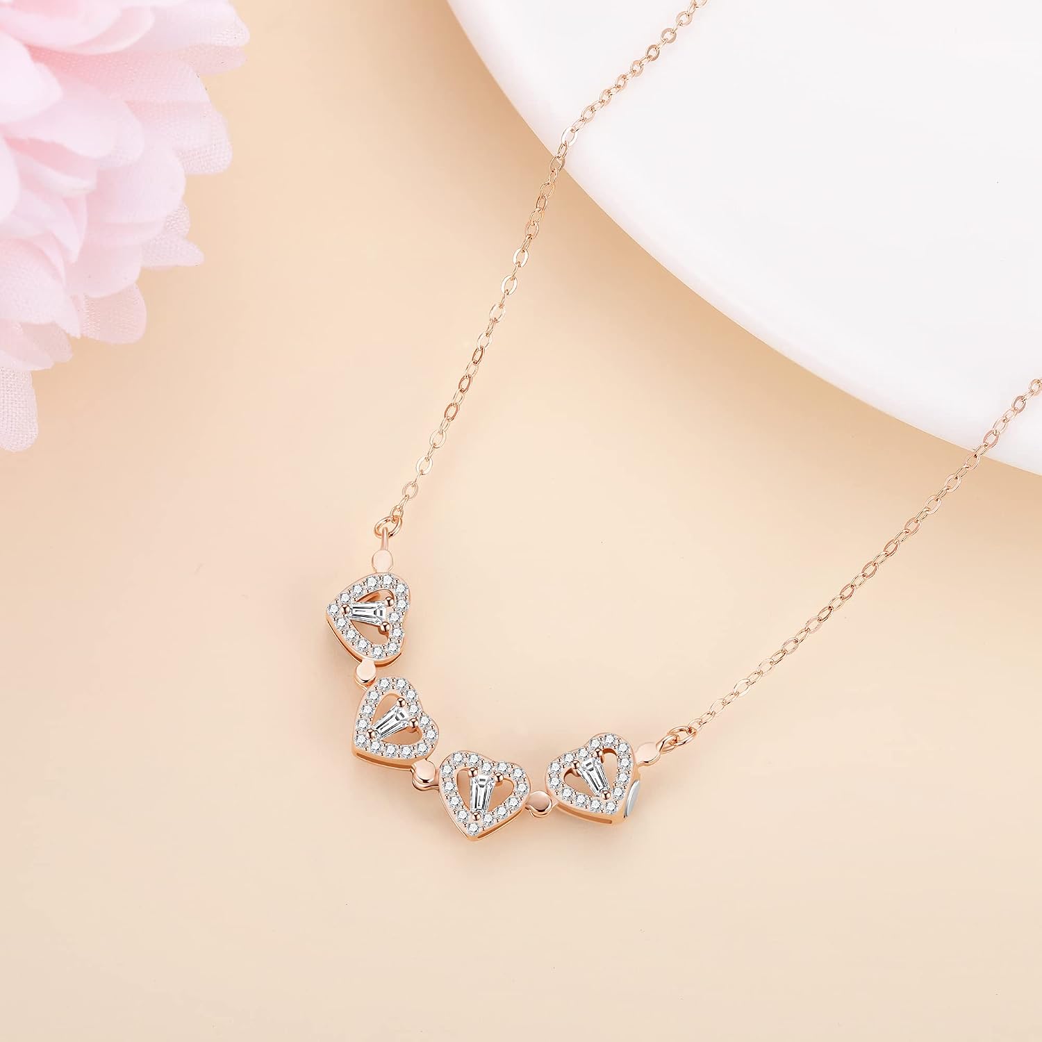 Detalle de Collier porte-bonheur Jrêveinfini Trèfle à 4 Feuilles en argent 925 pour femme et enfant