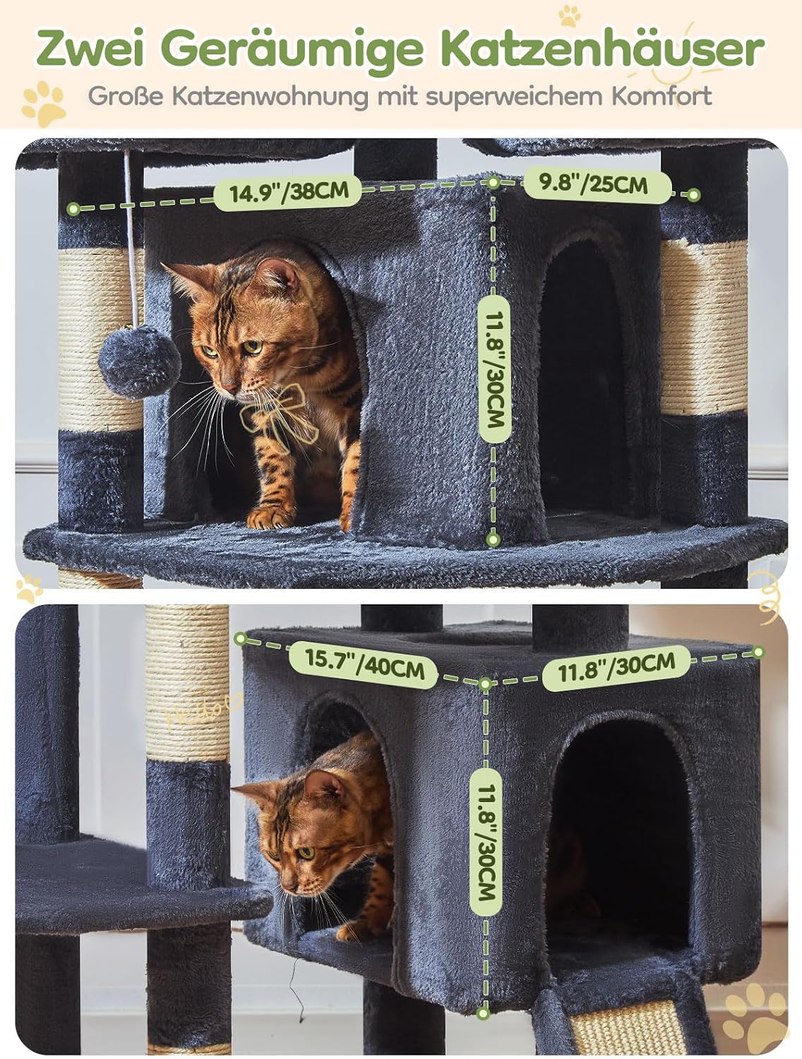 Detalle 2 de Taoqimiao Kratzbaum 193 cm XXL für Katzen