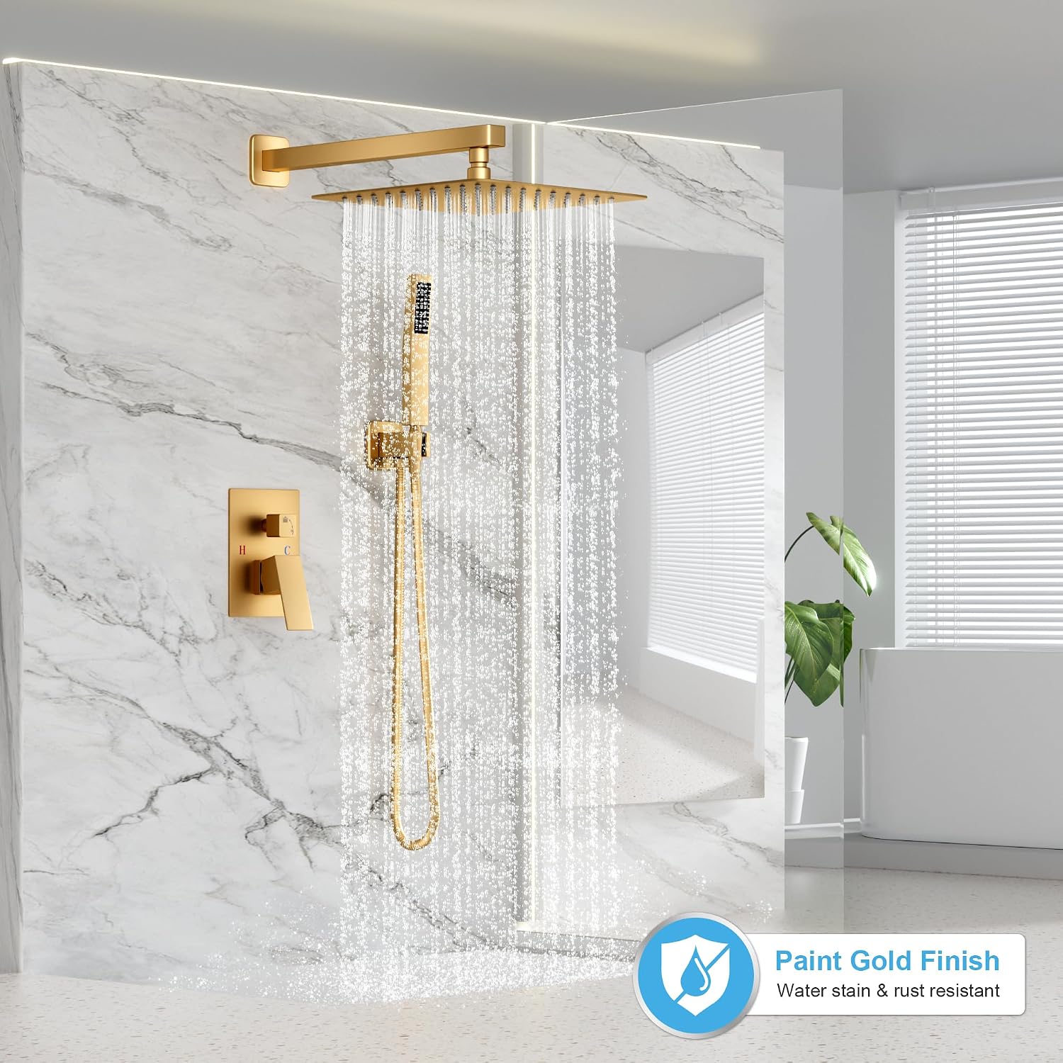 Thumbnail 1 de FPXRNG Shower Faucet Set with 10-Inch Rain Shower Head