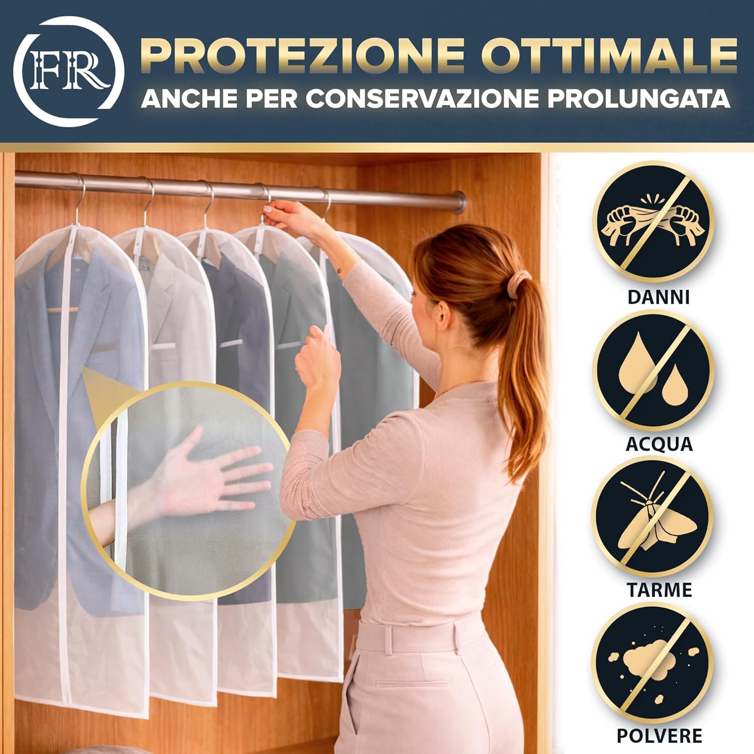 Thumbnail 3 de FiRiO Custodie per Abiti Trasparenti 120x60cm