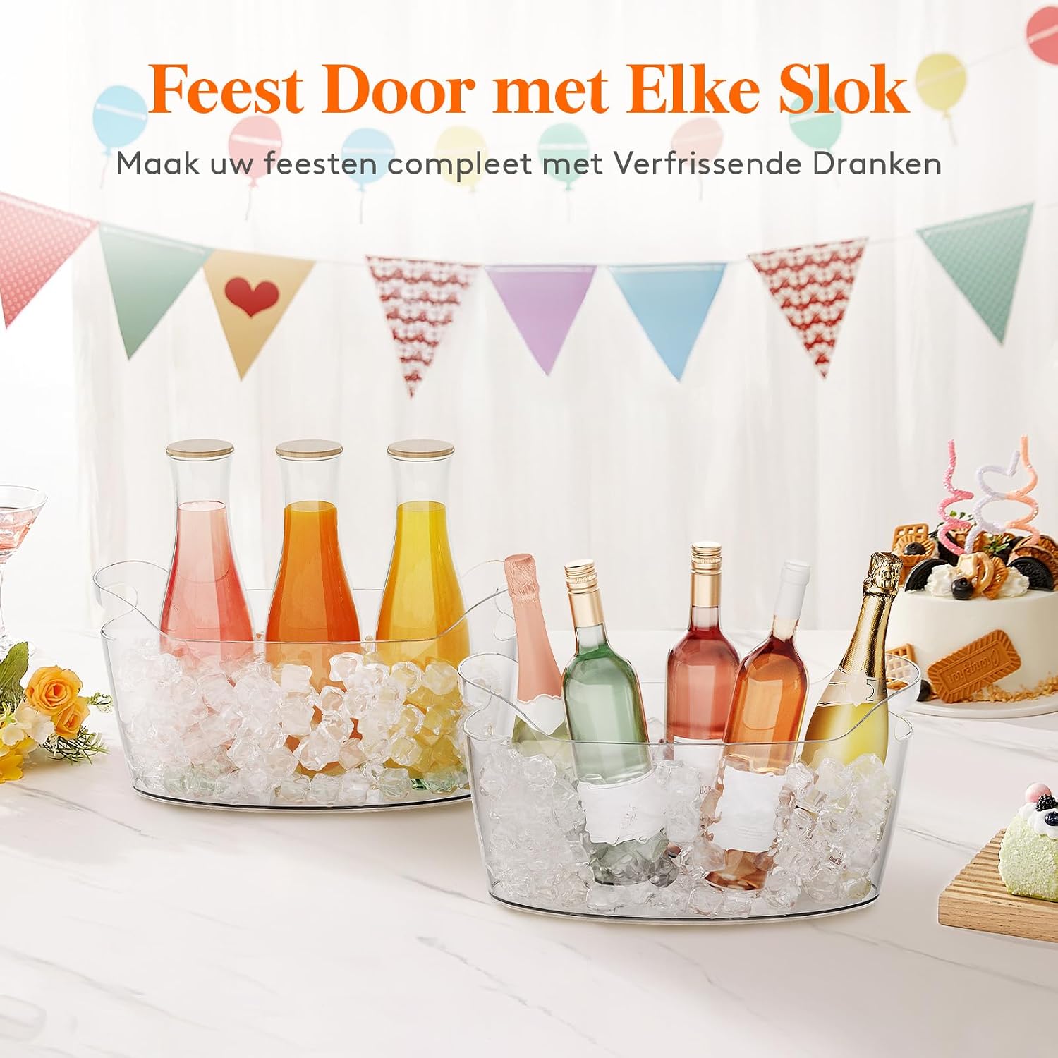 Thumbnail 5 de Lifewit 24495 ijsemmers, set van 2, 6,5 liter, transparant kunststof
