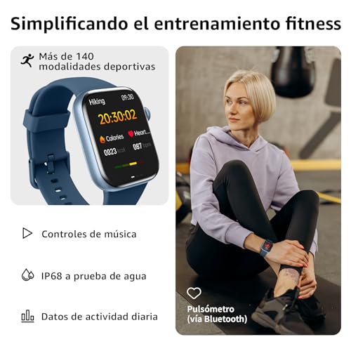 Thumbnail 2 de AcclaFit Reloj Inteligente 1.85" con Llamadas Bluetooth y 140+ Modos Deportivos para Android e iOS