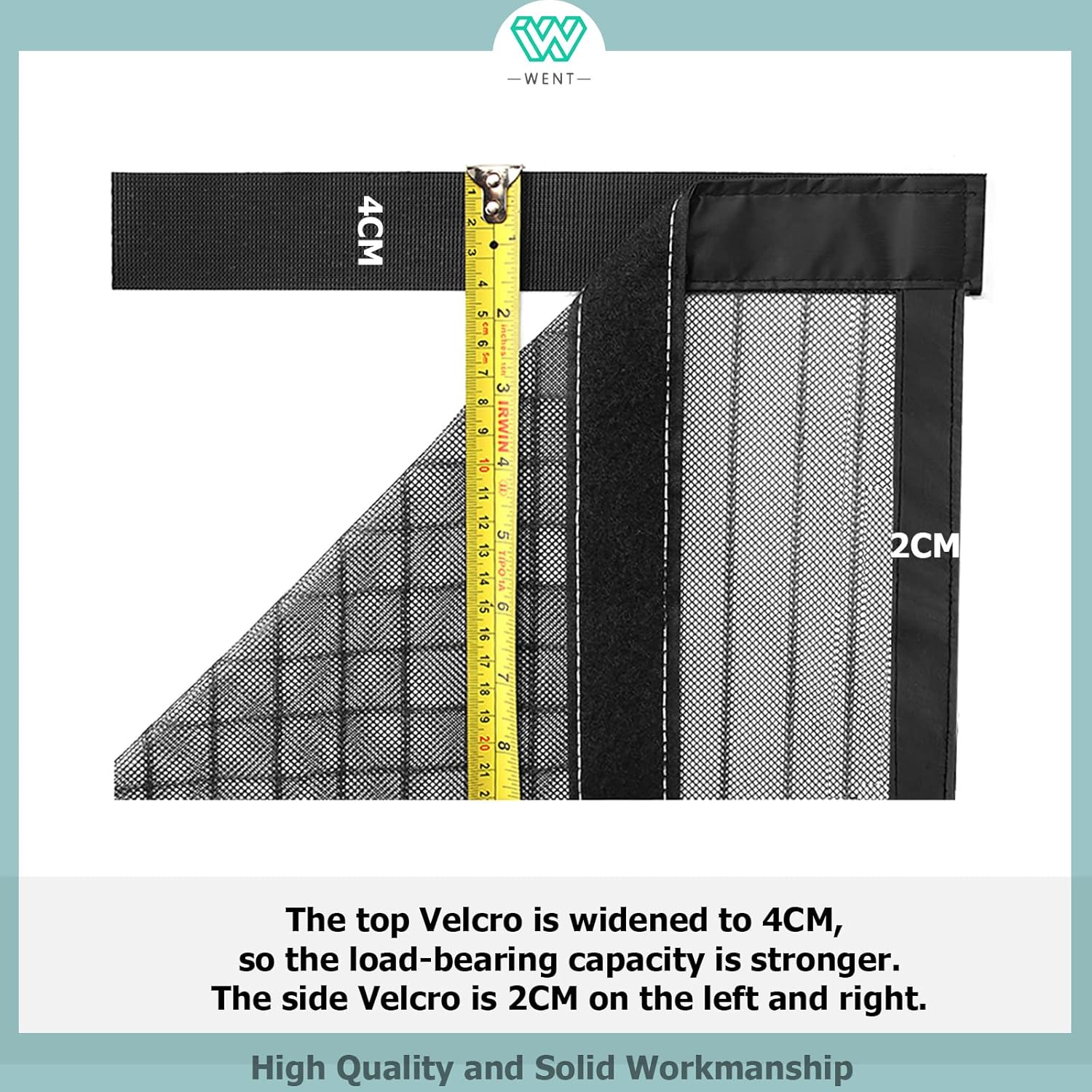 Thumbnail 3 de Magnet Fliegengitter Balkontür 90x210 cm (aktualisierte Version) – ohne Bohren, schwarze Streifen