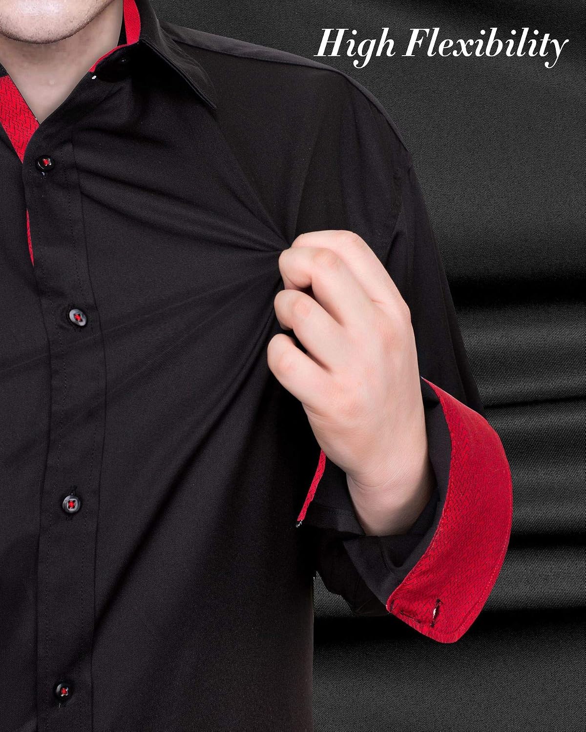 Detalle 2 de J.VER Men's Casual Long Sleeve Stretch Dress Shirt