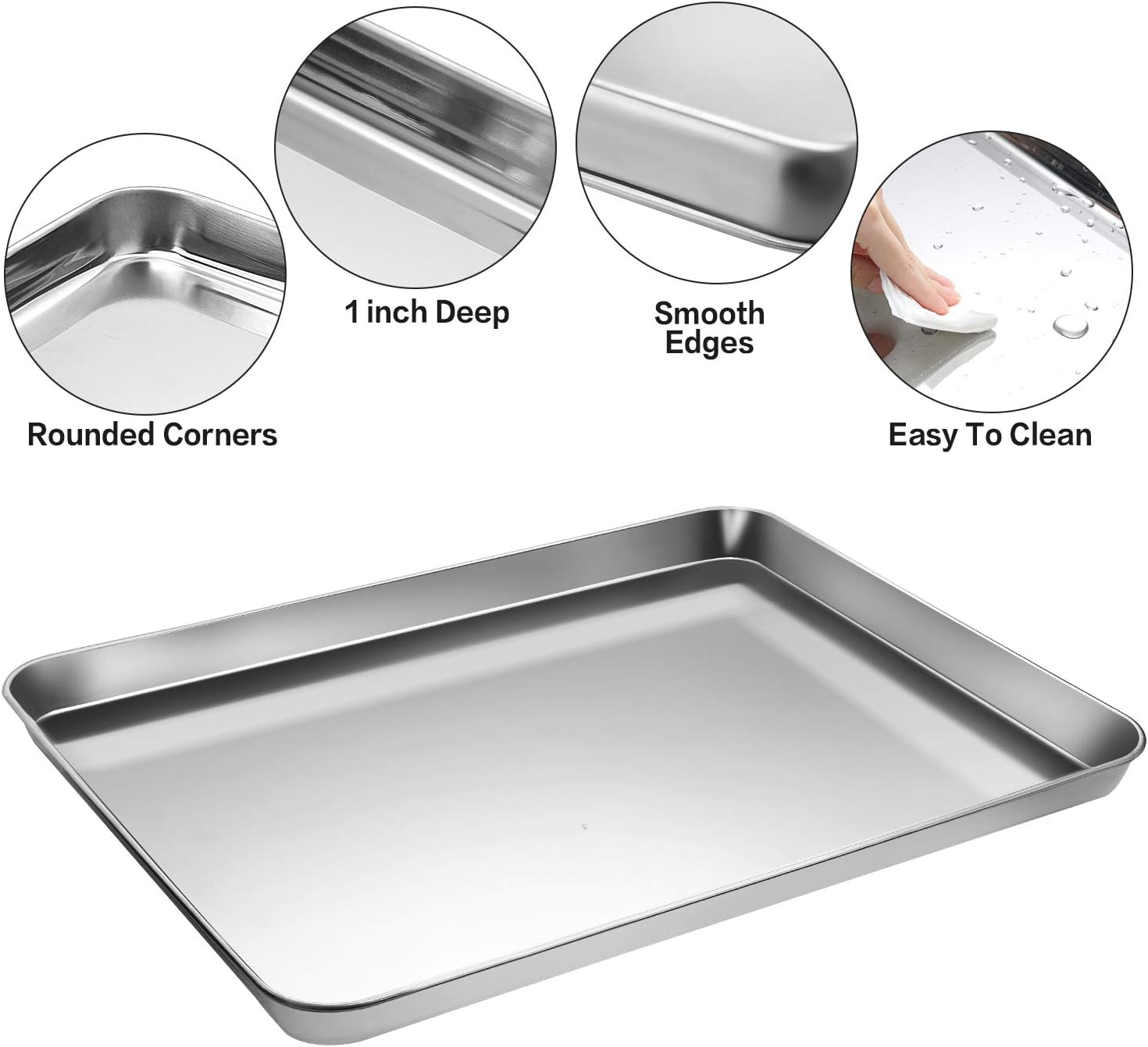 Thumbnail 2 de Stainless Steel Baking Sheet Tray Cooling Rack with Silicone Mats Set — 9-Piece (3 Sheets, 3 Racks, 3 Mats)