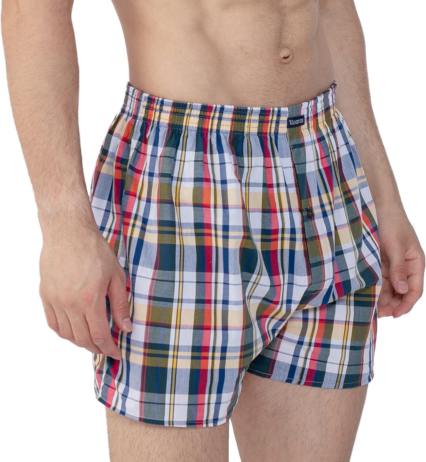 Detalle 2 de VANEVER 100% Cotton Men’s Boxers: Woven, Loose Fit, 3-Pack