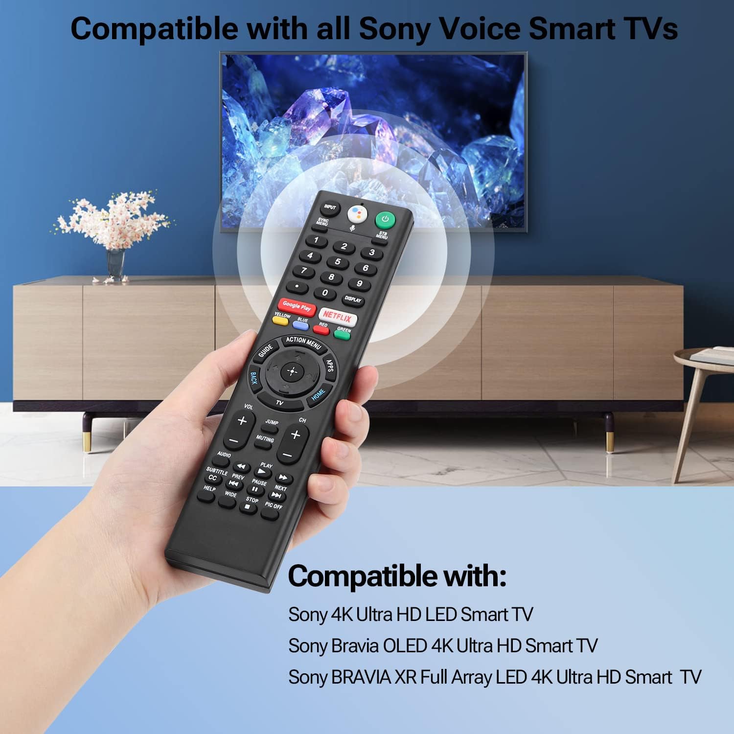 Detalle de Sony Bravia RMF-TX310U Voice Remote Replacement for All OLED/LED Smart TVs