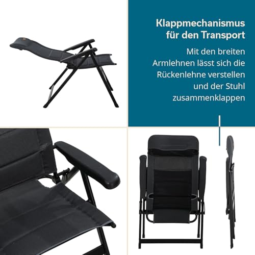 Thumbnail 4 de Skandika Lepola XL Camping-Klappstuhl aus Aluminium mit 7-fach verstellbarer Lehne