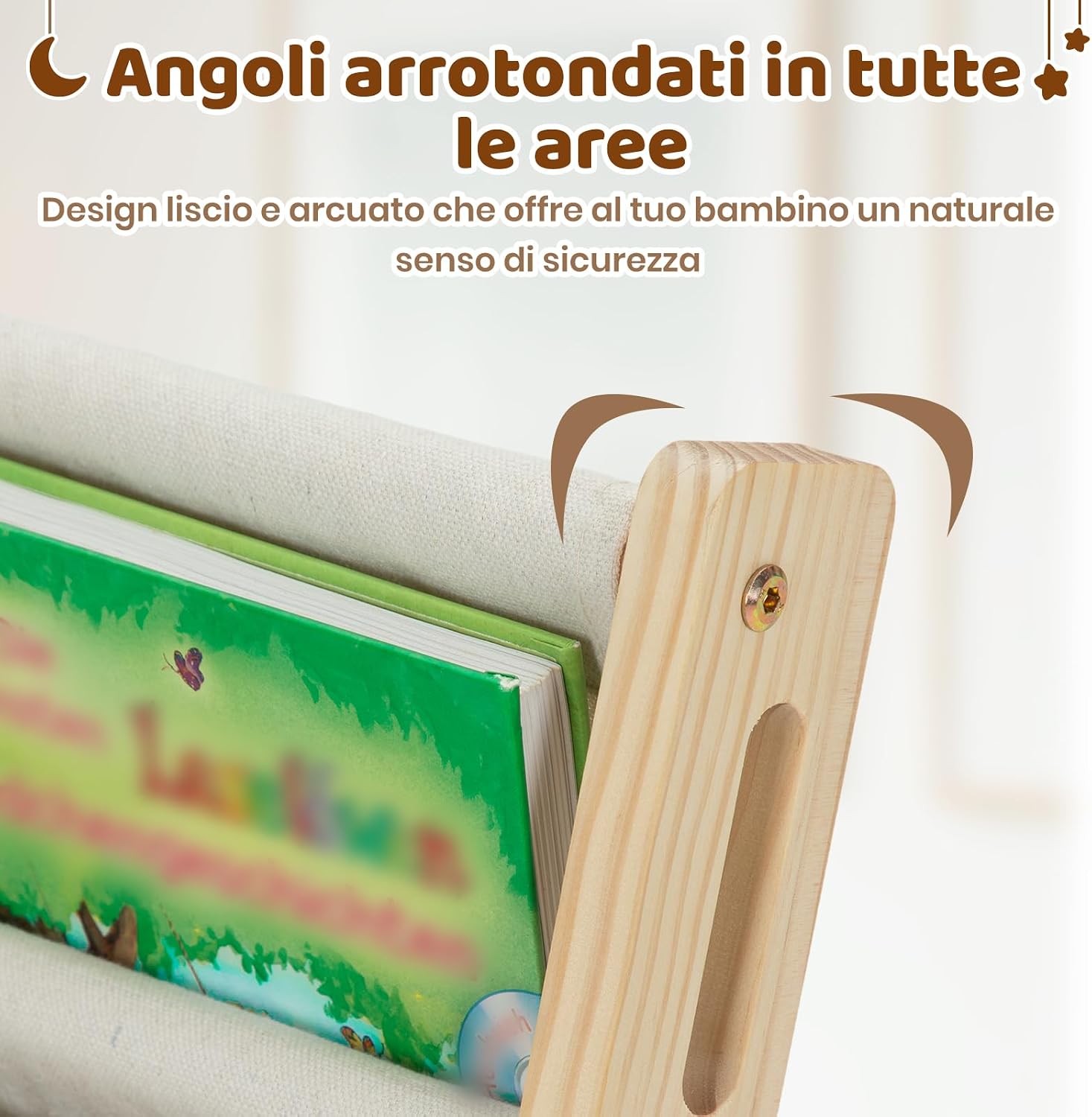 Thumbnail 6 de COSYLAND Libreria Montessori per Bambini con 6 Ripiani in Tessuto Oxford – Libreria in Legno Naturale