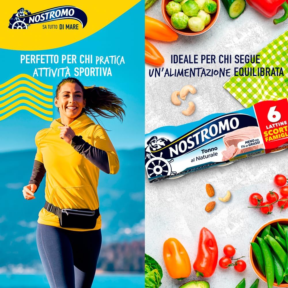 Detalle de Nostromo Tonno al Naturale in 6 lattine da 70 g – meno dell'1% grassi, senza conservanti