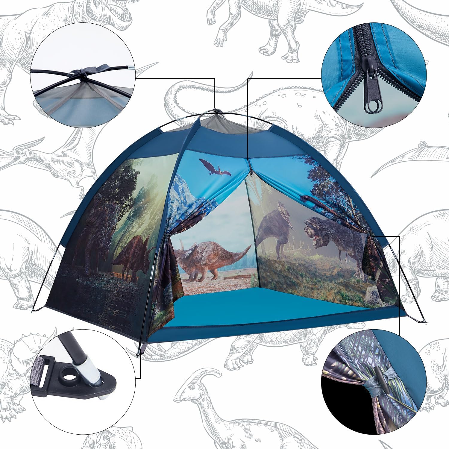 Thumbnail 5 de Mnagant Dinosaur Play Tent 61×61×45 🎪