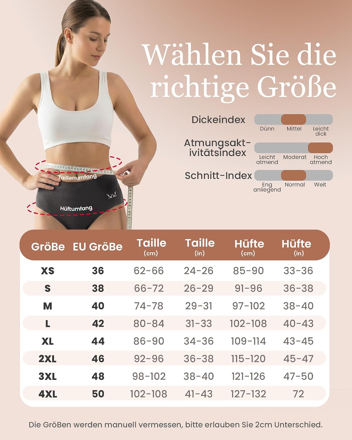 Thumbnail 6 de TANSTC Damen-Unterhosen im 5er-Pack aus Stretch-Baumwolle mit hoher Taille