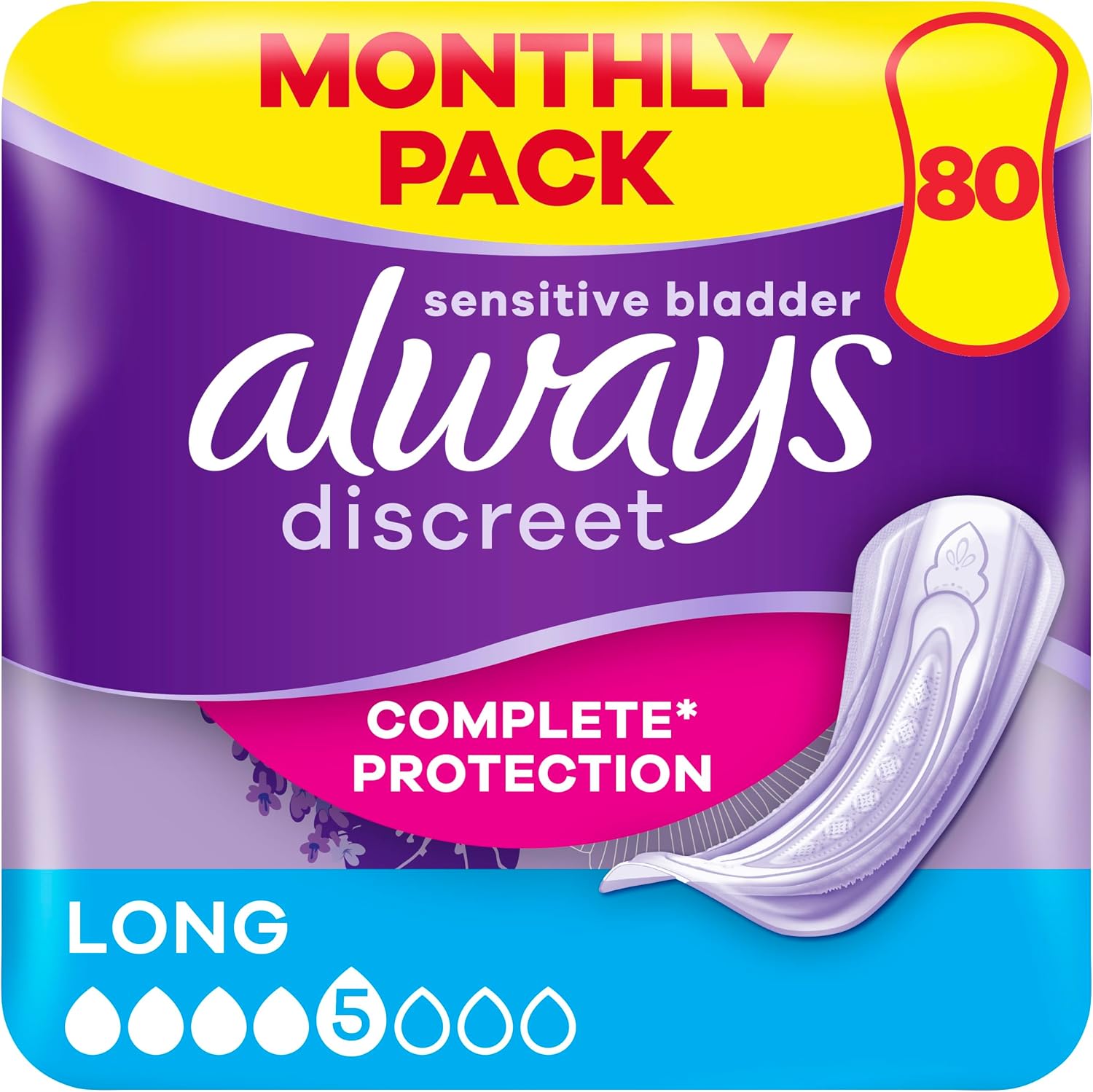 Detalle de Always Discreet Incontinence Pads Long 80 pack 🩺