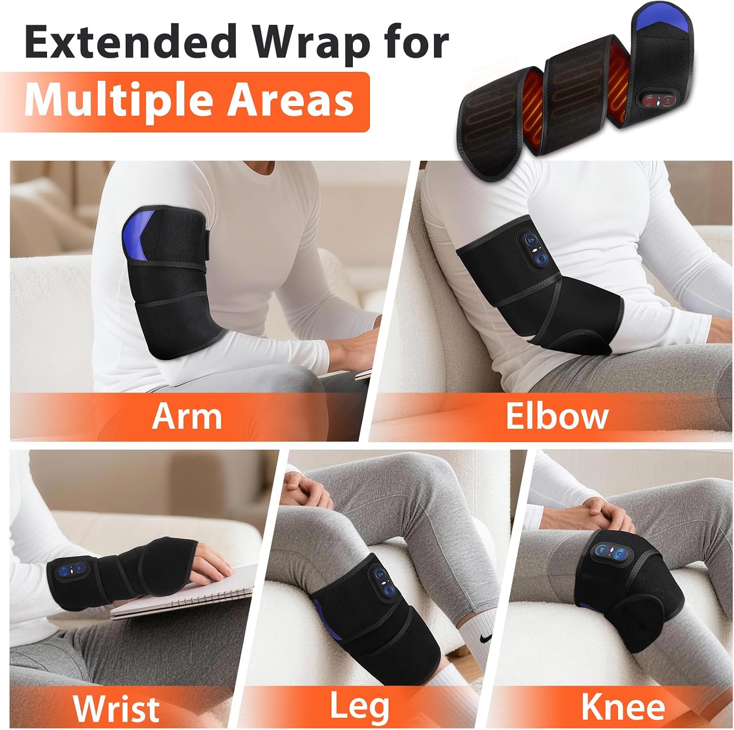 Detalle 2 de BAISEMAIN Cordless Arm Heating Pad Wrap, 5000mAh Battery, 3 Heat Settings