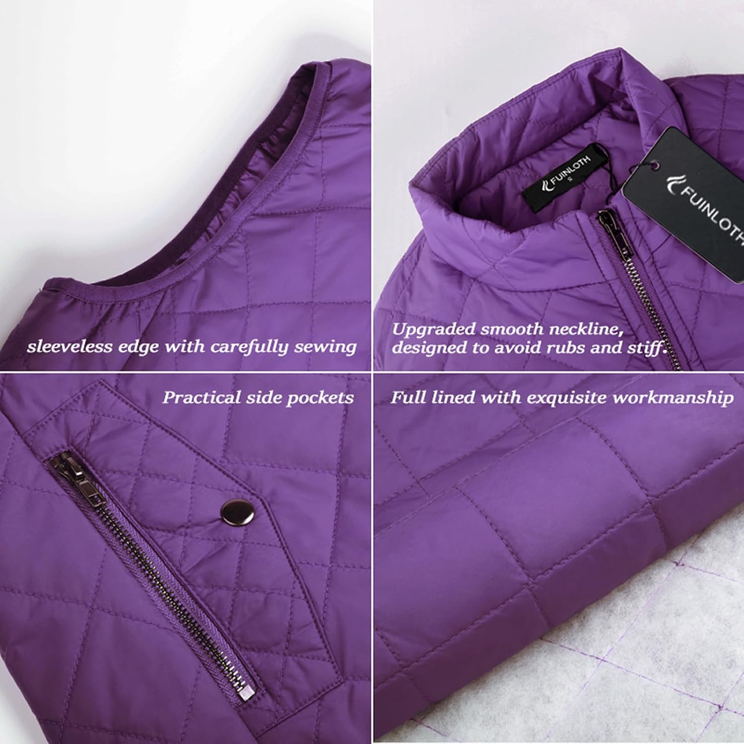 Thumbnail 5 de Fuinloth Quilted Women’s Puffer Vest, Lightweight ⛑