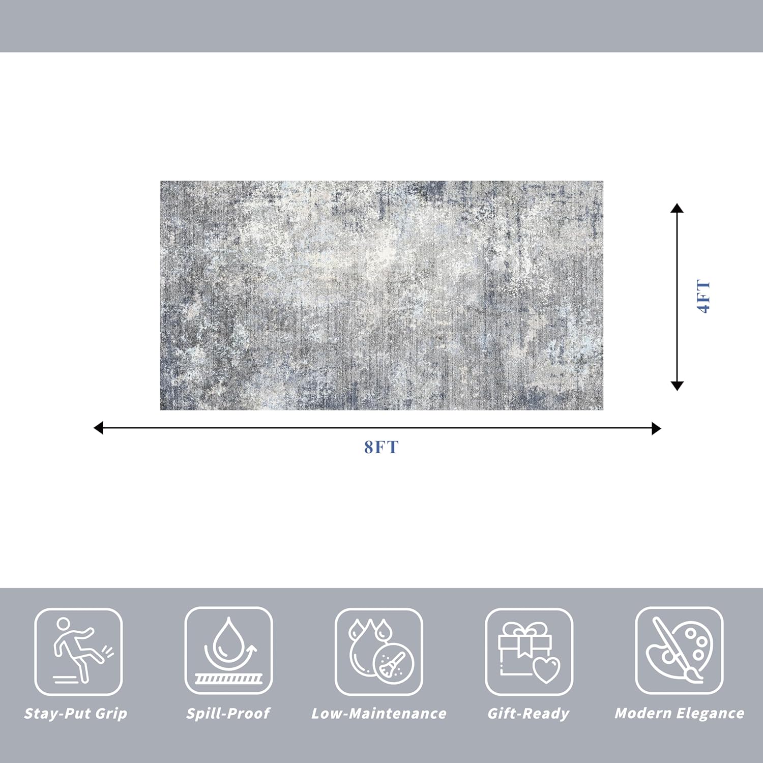 Thumbnail 1 de 4x8 Washable Indoor Rug