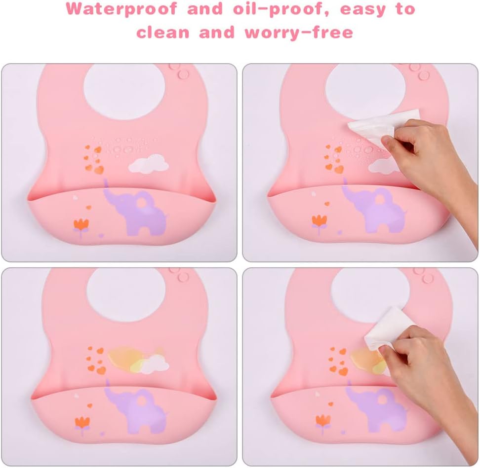 Thumbnail 6 de Vicloon Bavaglini 3D in Silicone – Set da 2, impermeabili, con tasca raccoglipappa