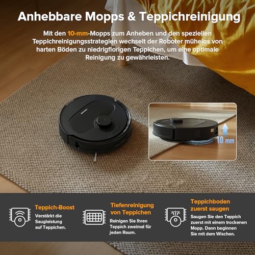 Detalle 2 de roborock QV 35A Set Saugroboter mit Wischfunktion – 8000 Pa Kraft, LiDAR-Navigation, Selbstreinigung