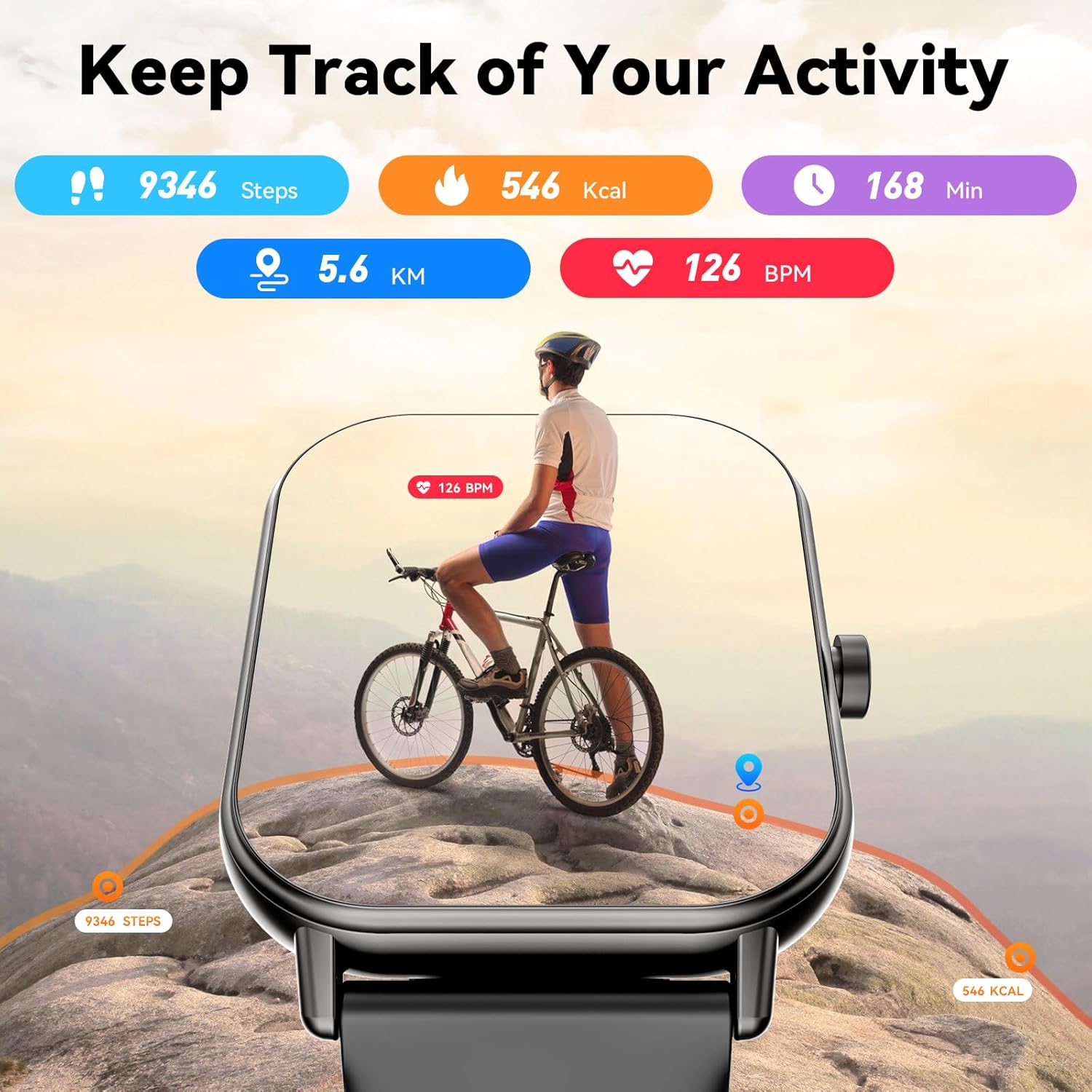 Thumbnail 2 de Smart Watch for Men and Women with Bluetooth Calls and 1.85” HD Display