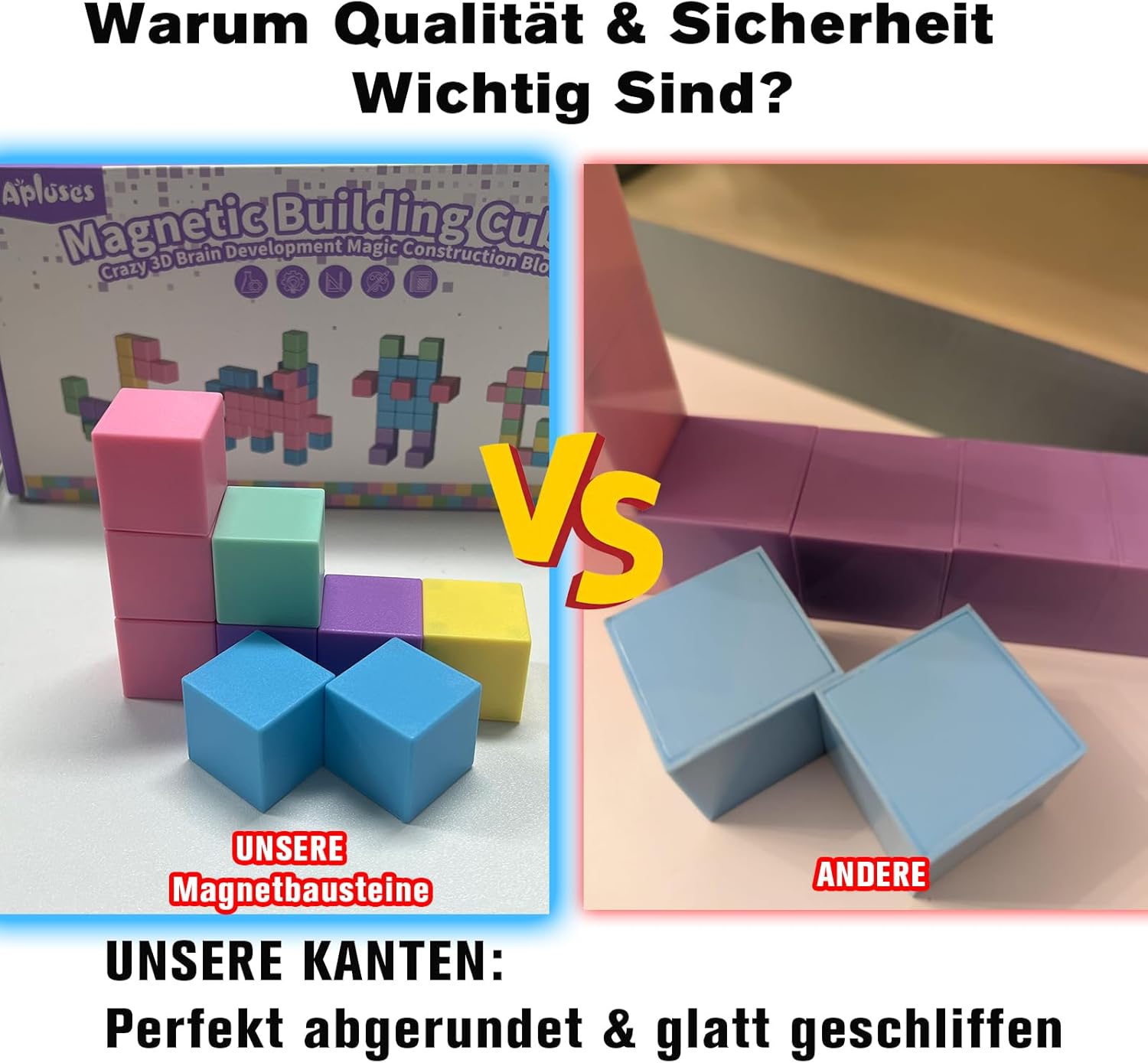 Detalle 2 de Apluses Magnetische Bausteine – Konstruktionsspielzeug ab 3 Jahre
