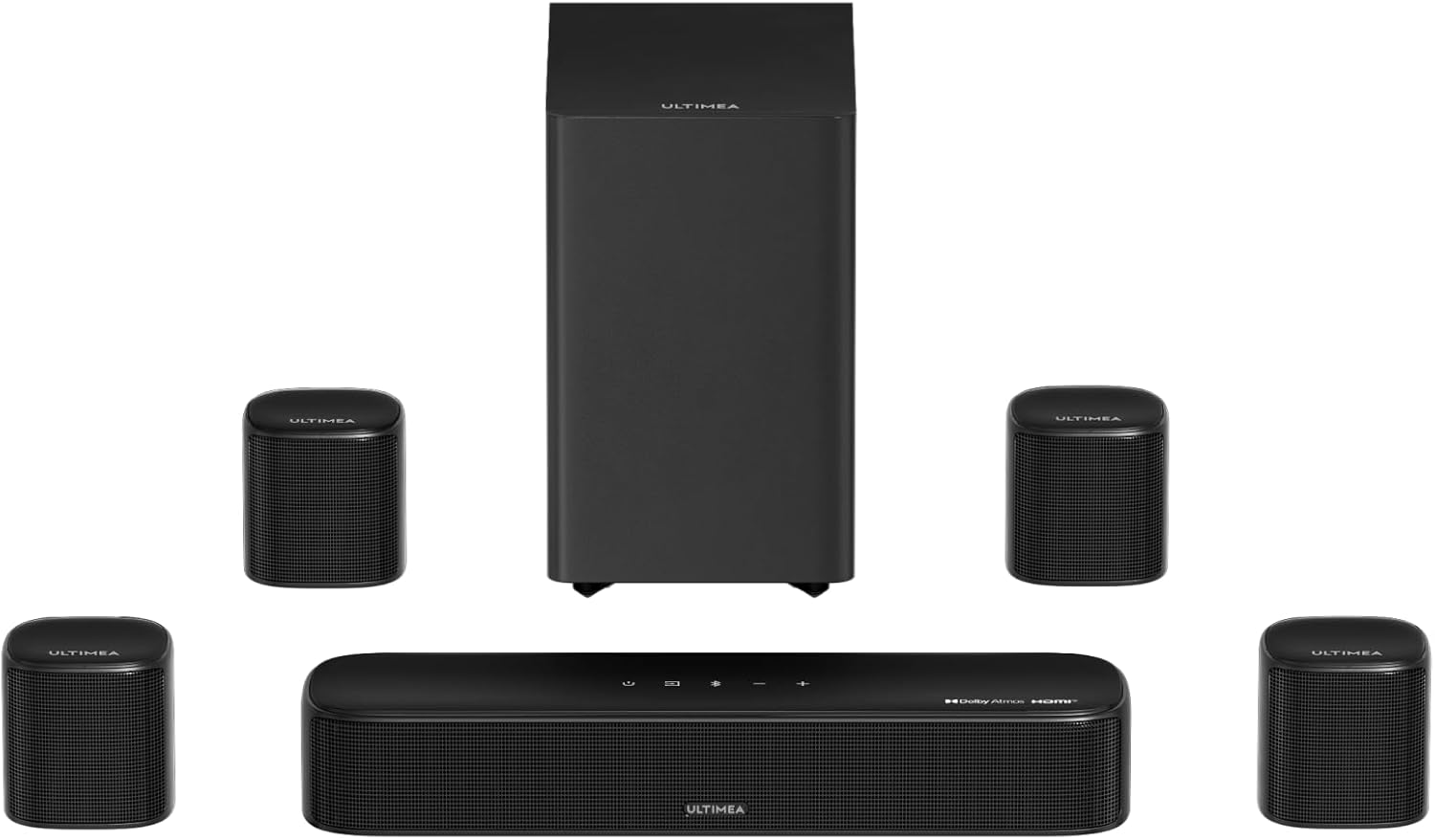 Detalle de ULTIMEA 7.1 Canali Sistema Audio Surround Aura A60 Pro: Soundbar Dolby Atmos con 4 Surround e 420W di picco
