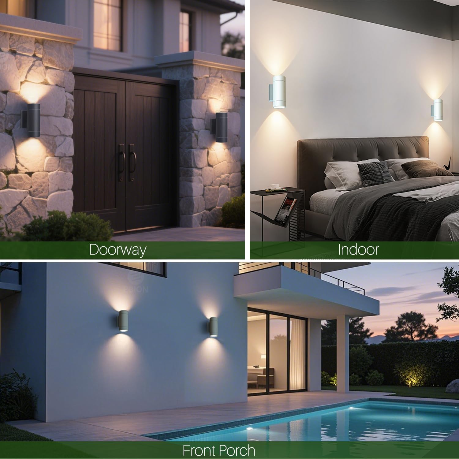 Detalle 2 de EBION Outdoor Wall Lights GU10, IP65, 2-pack