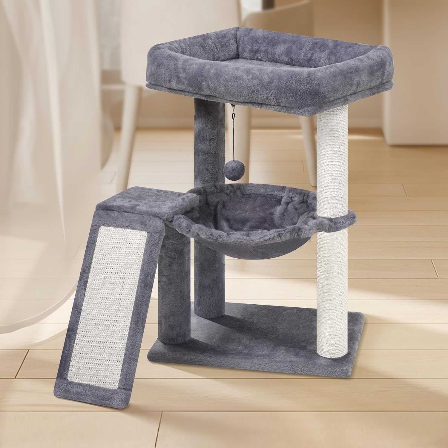 Detalle de YOUPETSER YOUPET-05 Cat Tree with Sisal Scratching Board and Hammock