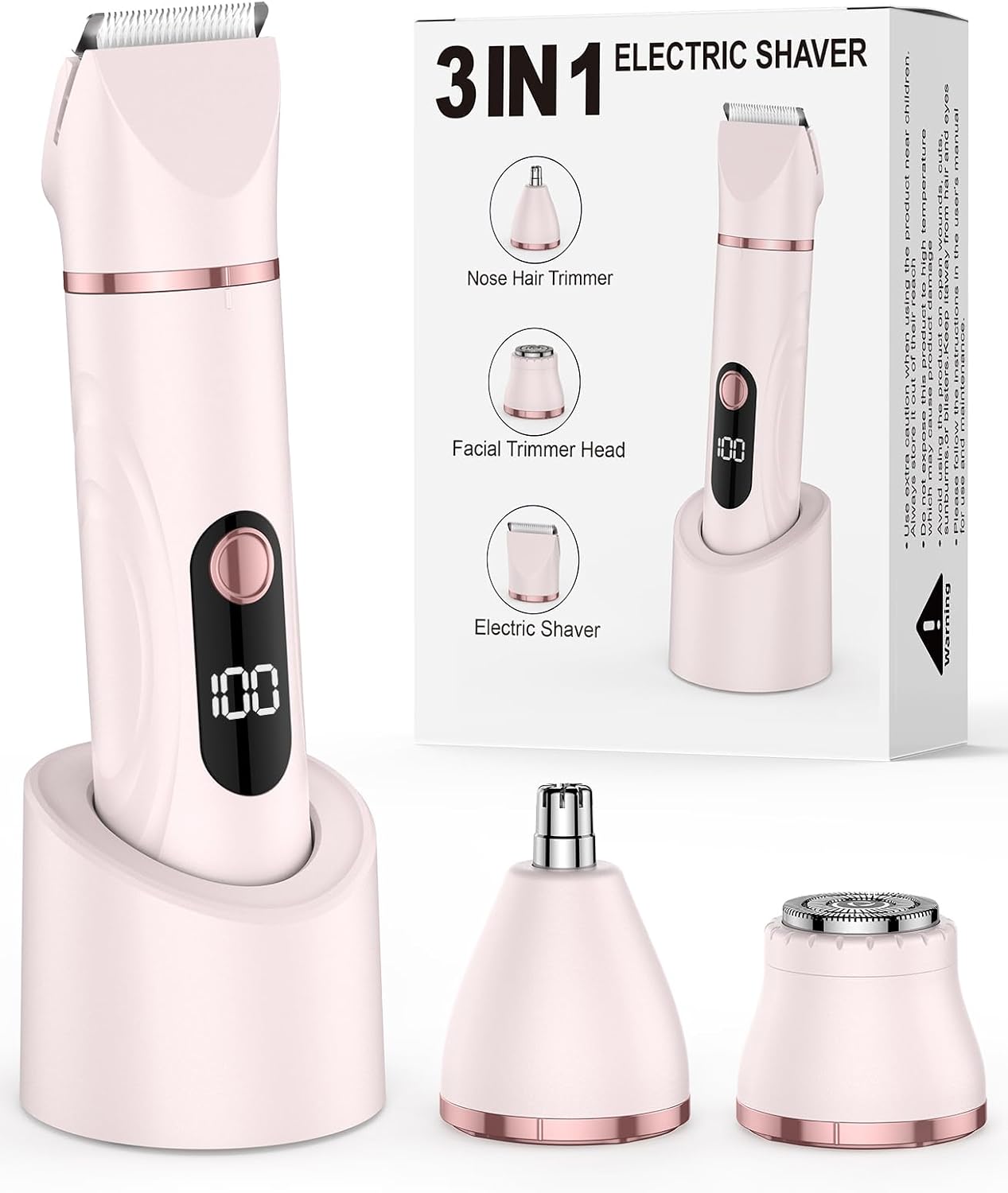 Detalle de Lady Shavers for Women: 3-in-1 Bikini Trimmer and More – Pink