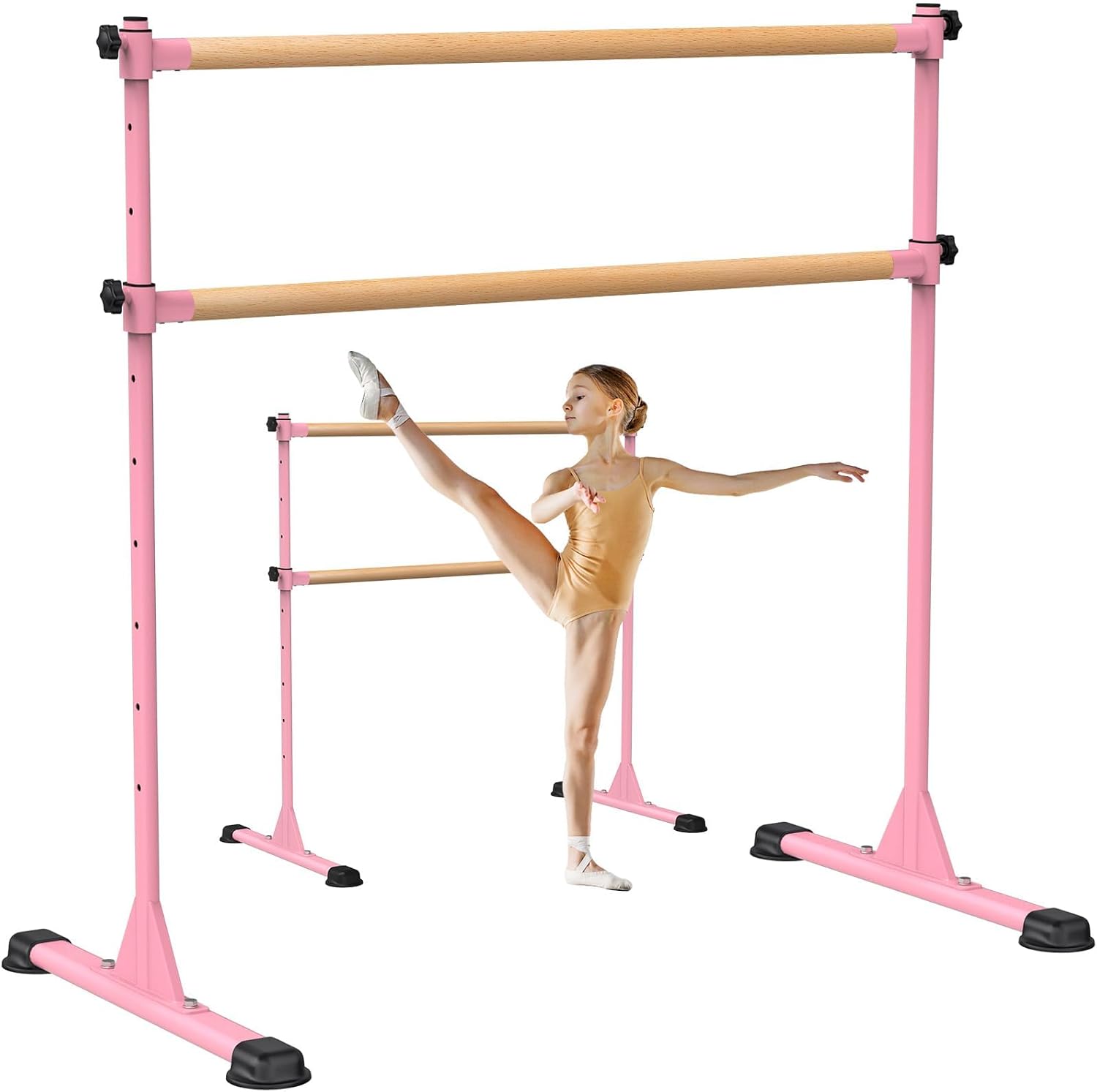 Detalle de BeneLabel Ballet Barre Freestanding: Portable, Height-Adjustable Dance Bar for Home Practice