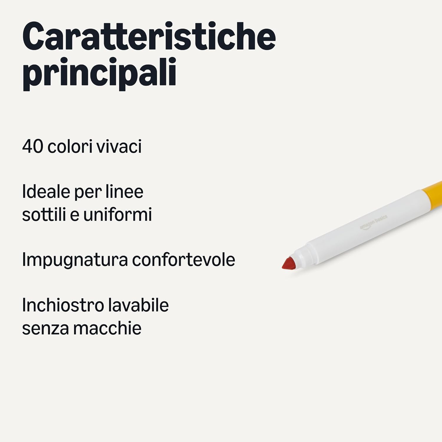 Thumbnail 1 de Amazon Basics Broad Line pennarelli lavabili 40 🎨