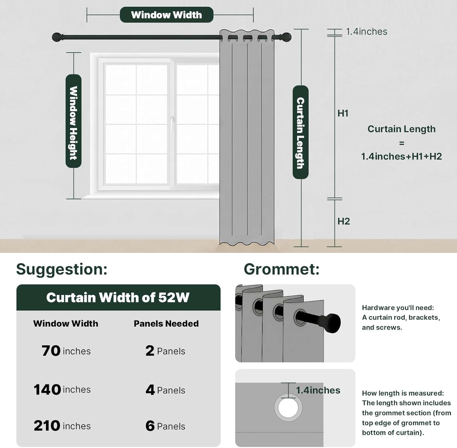 Thumbnail 6 de H.VERSAILTEX 96-inch Blackout Curtain for Bedroom ๐