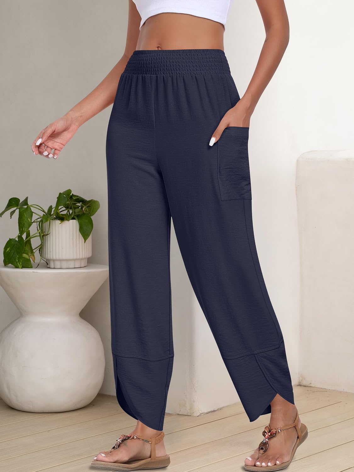 Detalle 2 de ANRABESS Women's Palazzo Pants Polyester