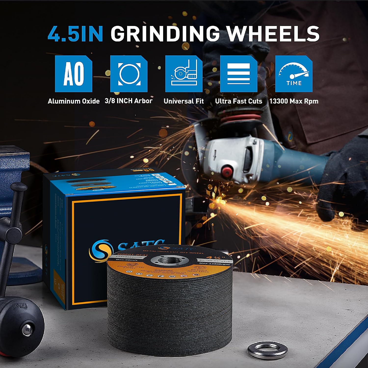 Thumbnail 6 de S SATC 403 Cut-Off Wheels, 4.5-Inch, 0.040-Inch, 50-Pack