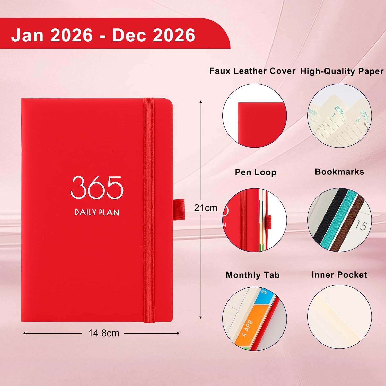 Thumbnail 1 de Agenda A5 2026 une page par jour 📔