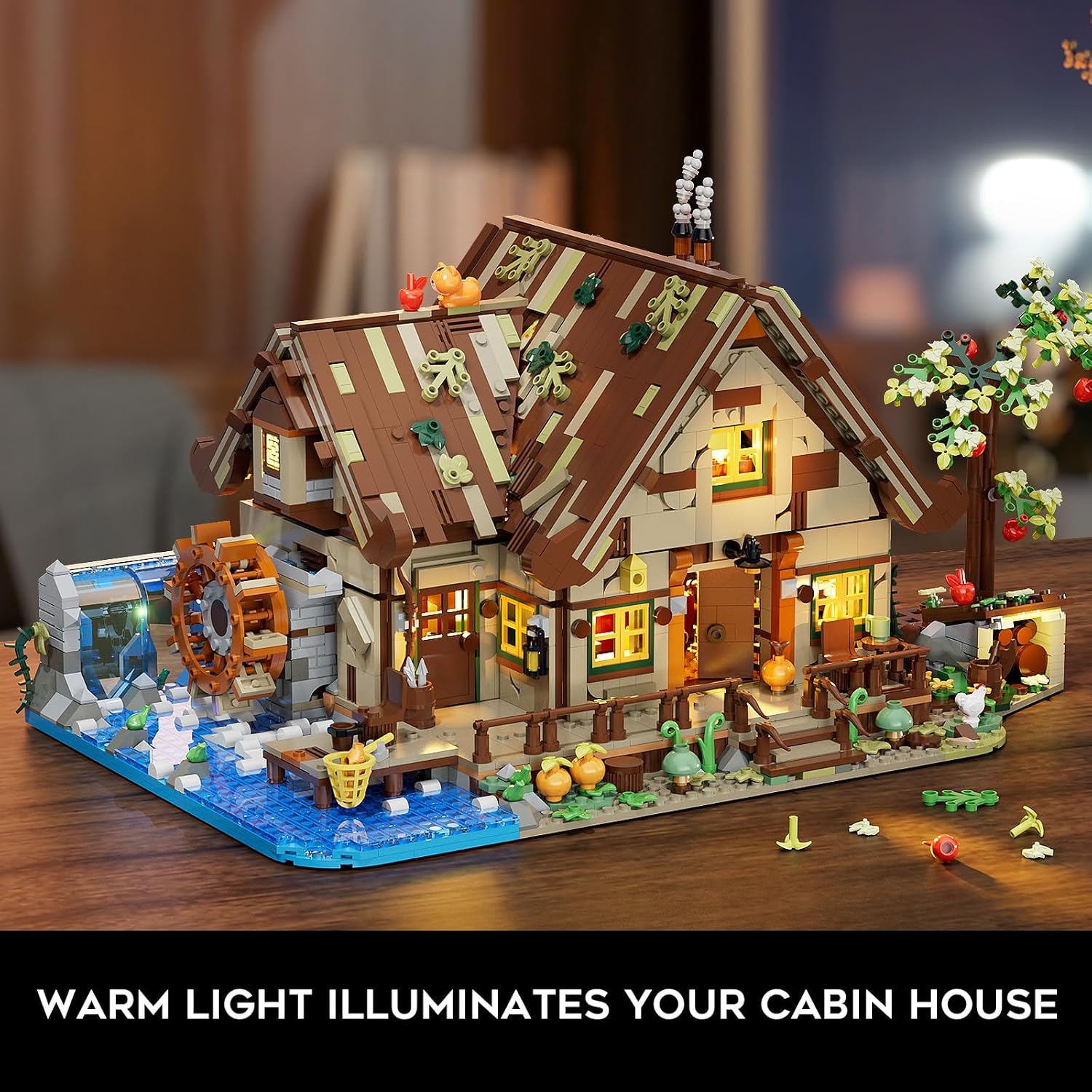 Thumbnail 6 de INSOON Wood Cabin Building Set with Light