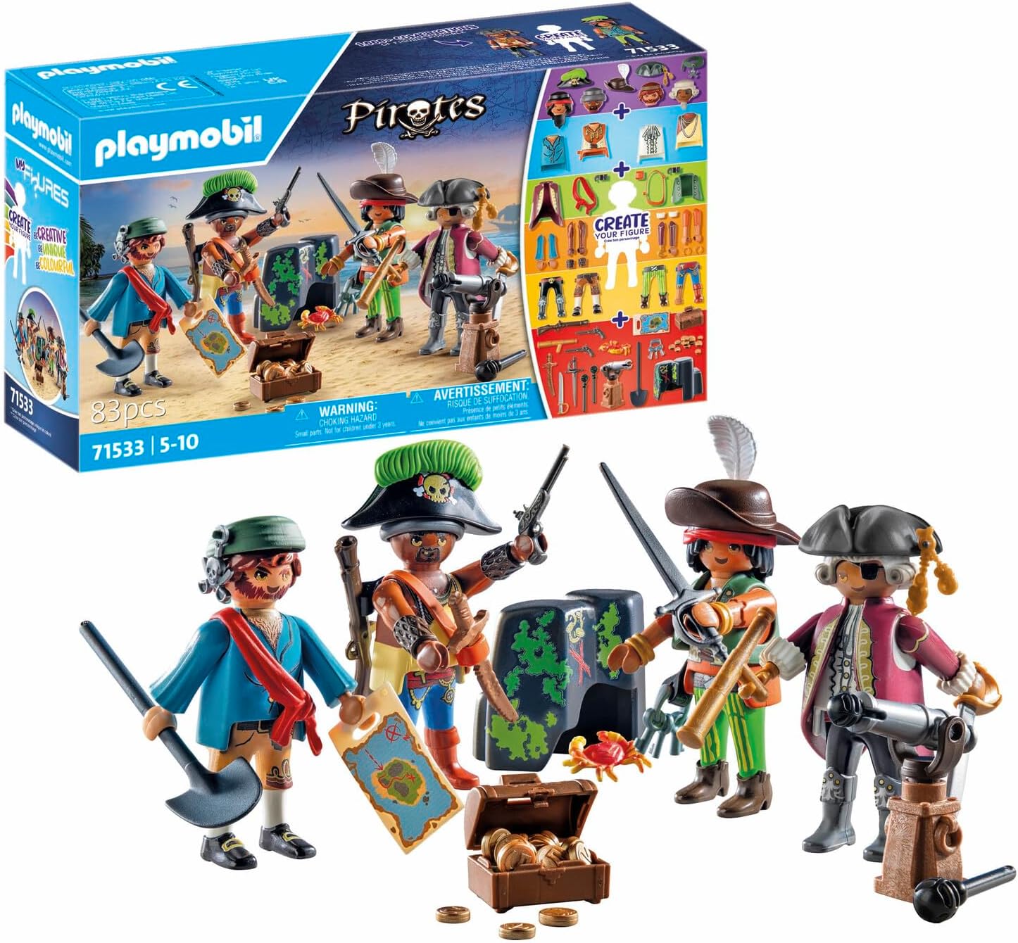 Detalle de PLAYMOBIL Pirates MyFigures – Piratenfiguren selbst gestalten (71533)