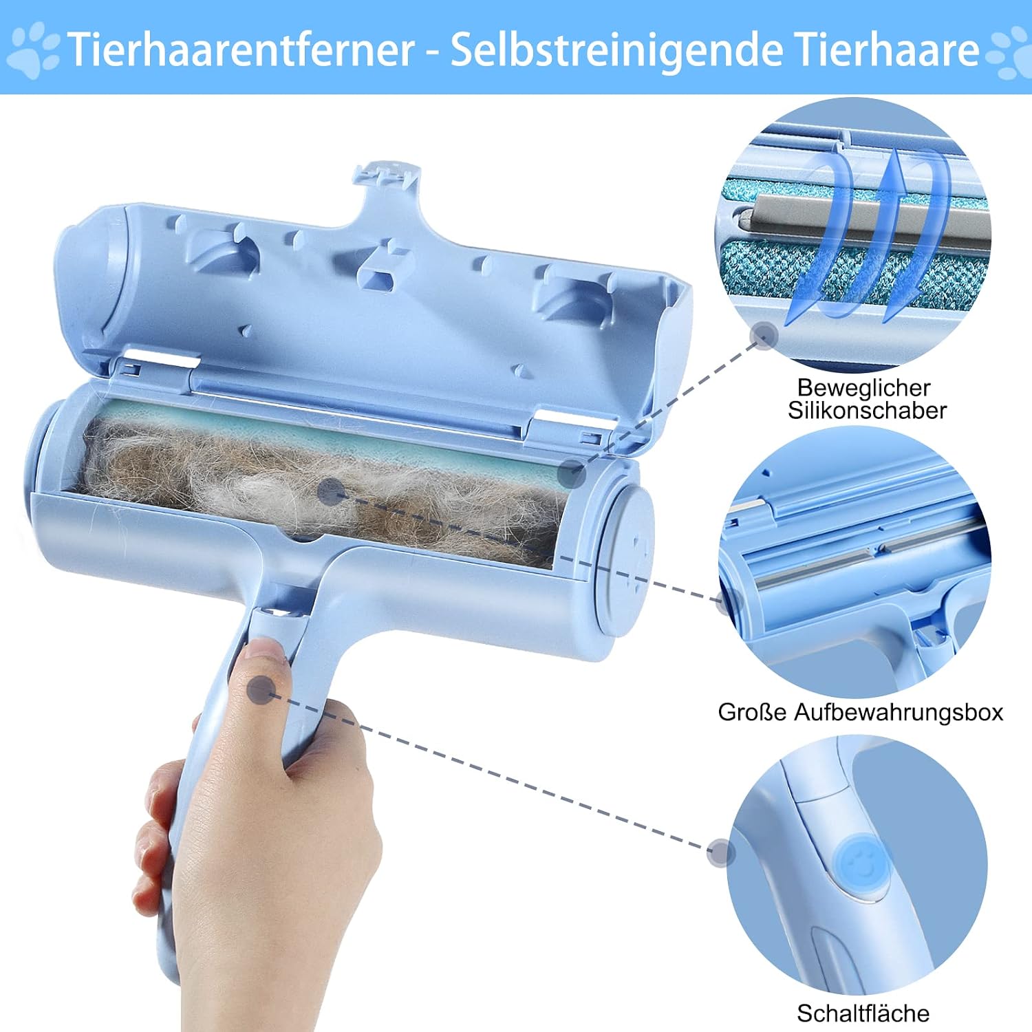 Thumbnail 1 de ACE2ACE Tierhaarentferner: wiederverwendbare Fusselrolle & Fusselbürste für Hunde- und Katzenhaare