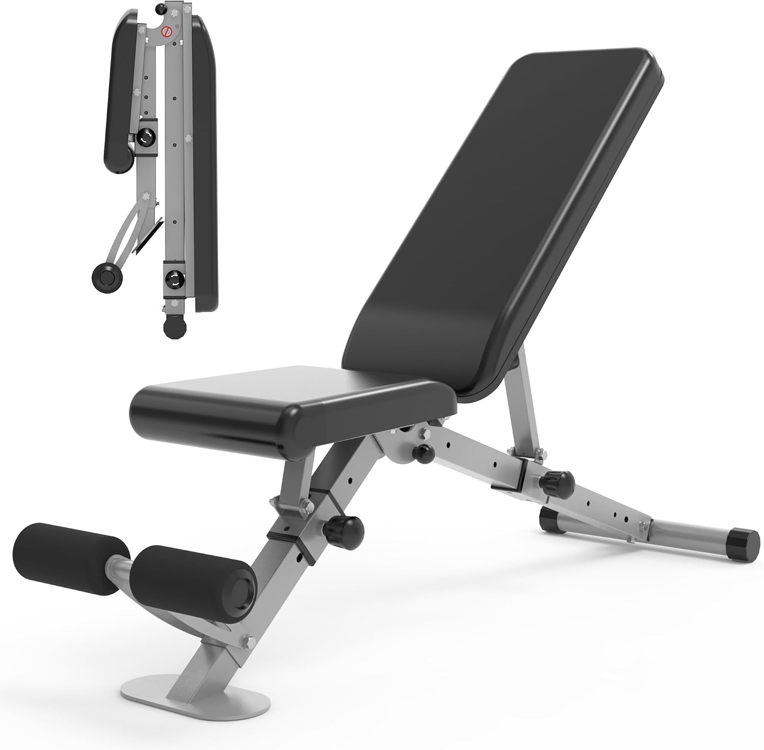 Detalle de leikefitness GM5809 Adjustable Weight Bench, Foldable with Automatic Lock