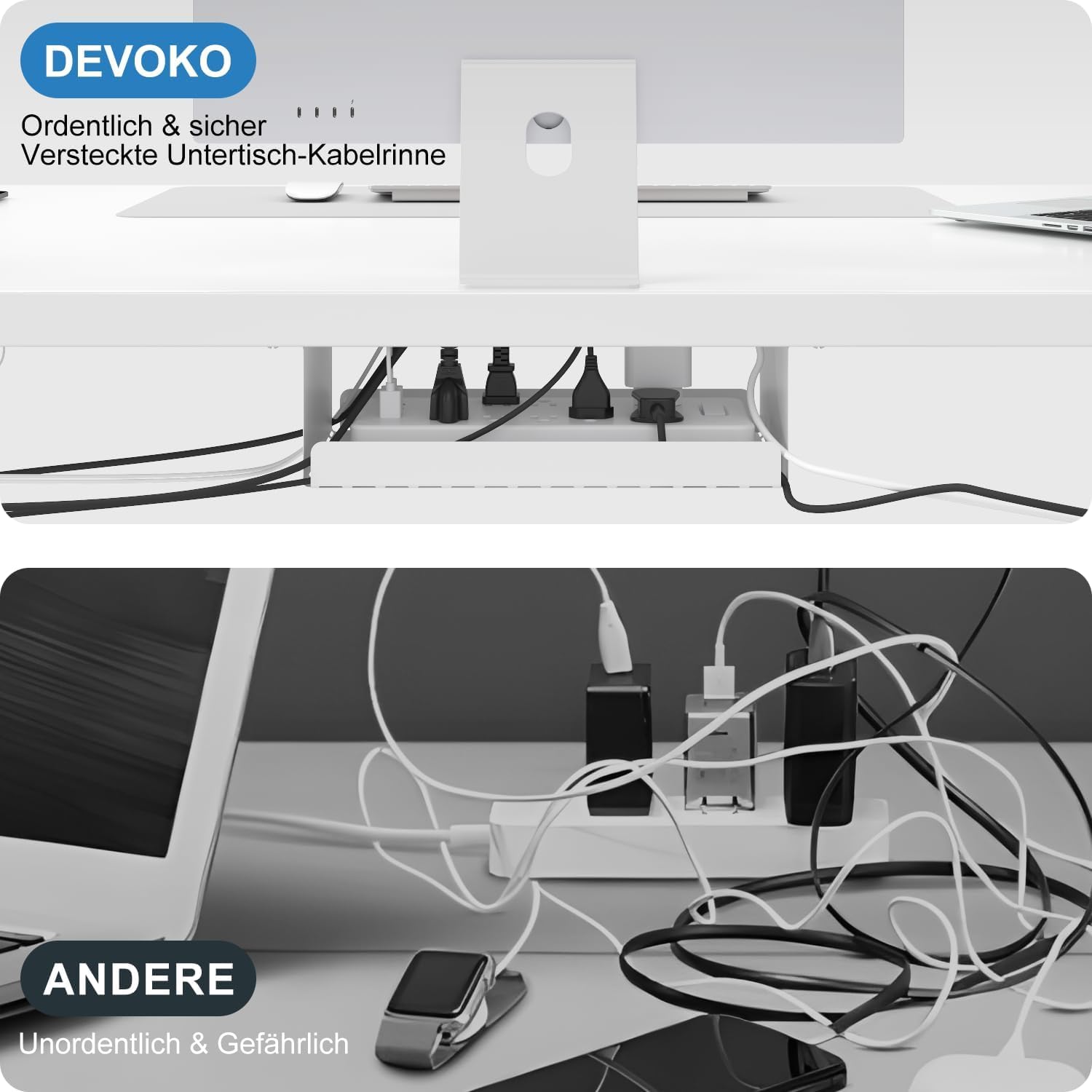 Thumbnail 6 de Devoko Höhenverstellbarer Schreibtisch 180×80 cm