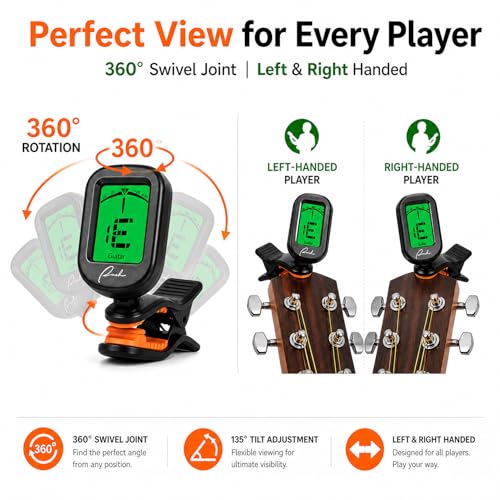 Thumbnail 4 de Ranch Clip-On Tuner for Guitar, Bass, Ukulele, Violin, Banjo — Chromatic