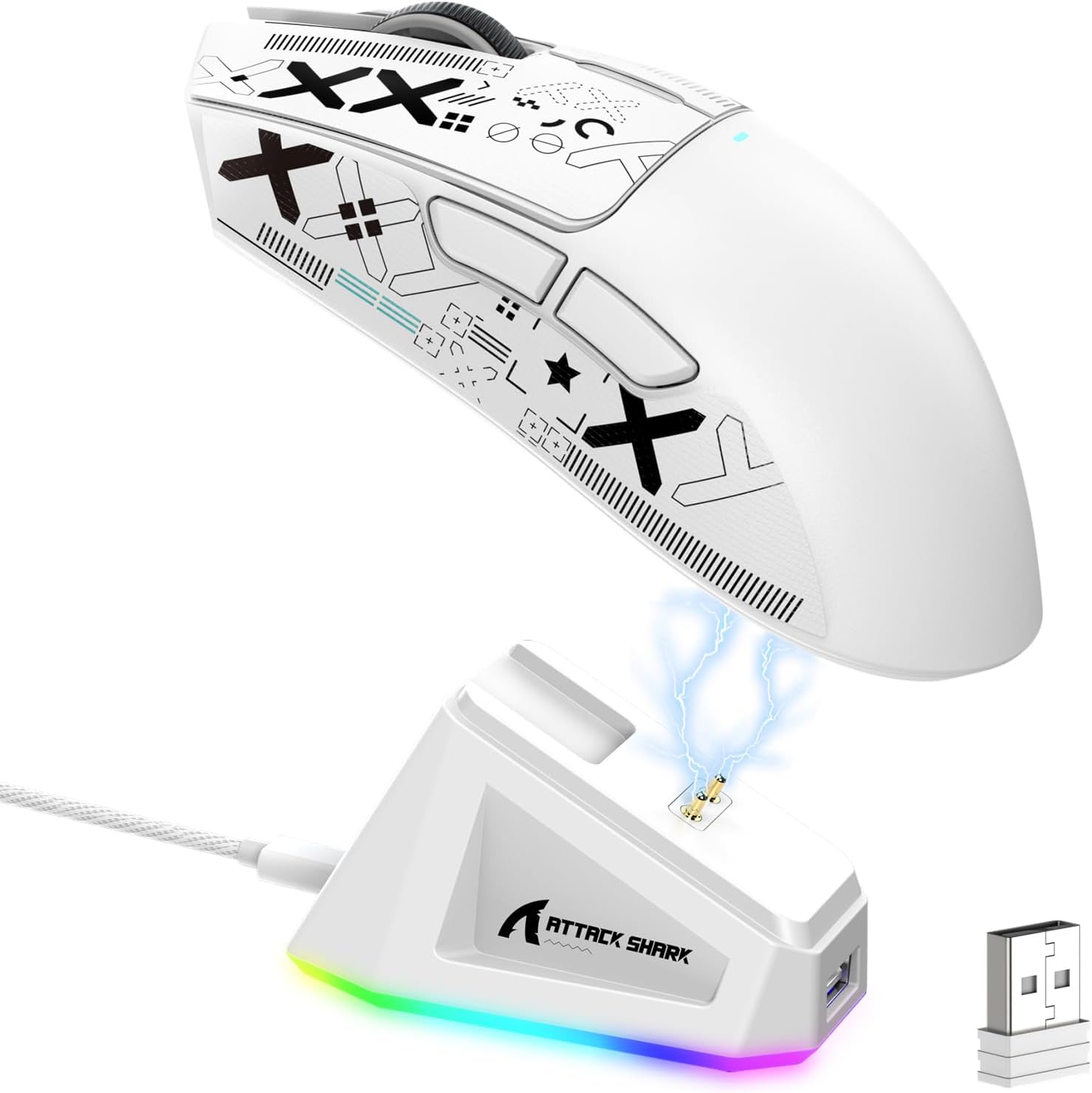Detalle de LexonElec x Attack Shark X11: Kabellose Gaming-Maus mit RGB, 22K DPI und ultraleichtem 59 g Design