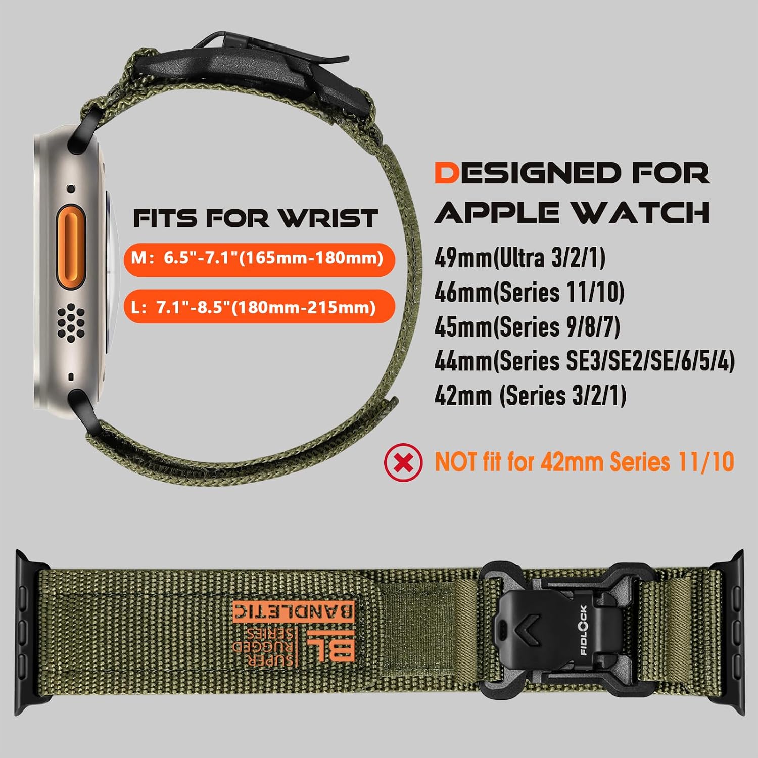 Detalle 2 de Bandletic R-Nylon Sport Band for Apple Watch Ultra 49mm