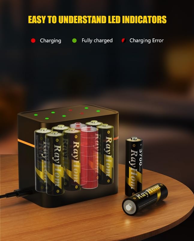 Thumbnail 5 de RayHom AA 1.5V 3700mWh,PJ-L811 Rechargeable Lithium Batteries with Charger