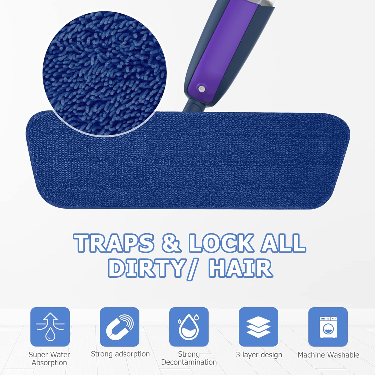 Thumbnail 1 de MEXERRIS Microfibre Floor Mop 4 pads 🧹