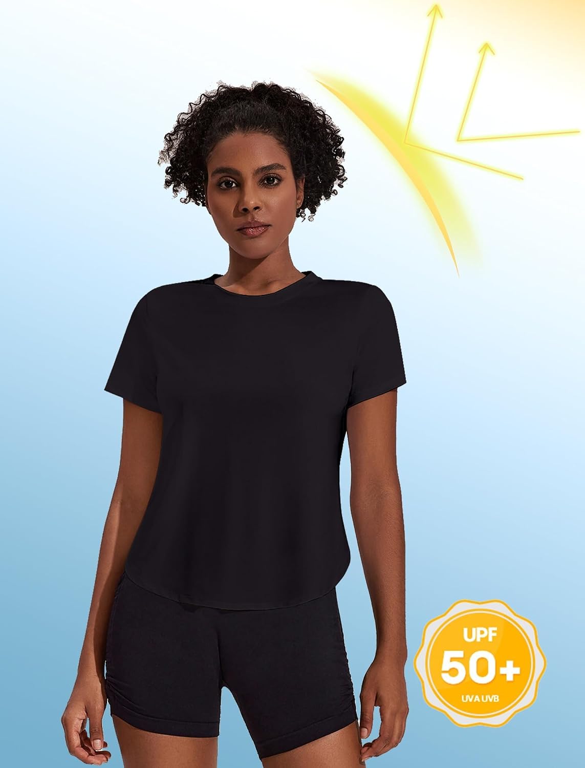 Detalle de T-shirt sport anti UV UPF 50+ pour femme