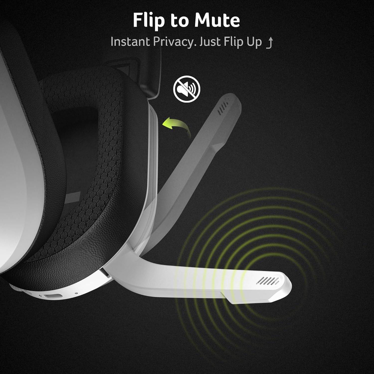 Thumbnail 4 de Acer Wireless Gaming Headset for PS5/PS4, PC & Mac — 2.4GHz + Bluetooth 6.0 with Flip-to-Mute Mic (White)